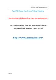 Free download PADI Rescue Diver Exam questions and answers