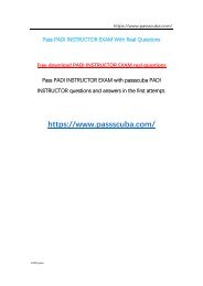 Free download PADI INSTRUCTOR EXAM questions and answers