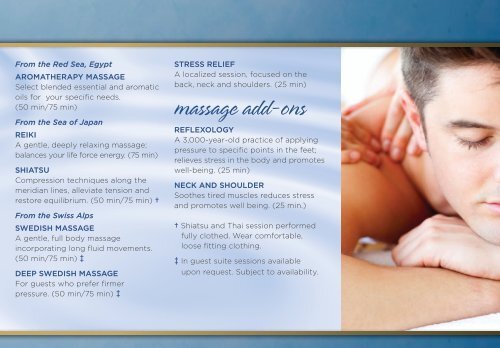 menu of services - PGA National Resort & Spa
