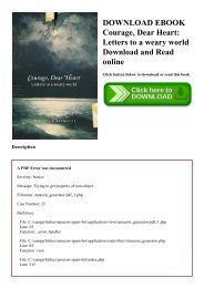 DOWNLOAD EBOOK Courage  Dear Heart Letters to a weary world Download and Read online