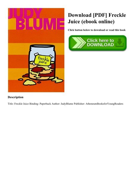 Download Pdf Freckle Juice Ebook Online