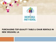 Purchasing Top-Quality Table & Chair Rentals in New Orleans, LA