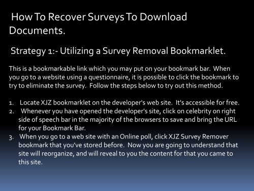 How to bypass surveys