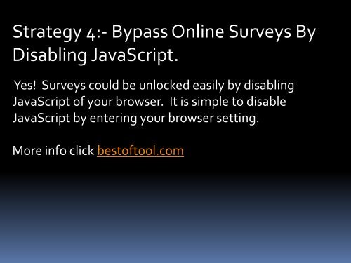 How to bypass surveys