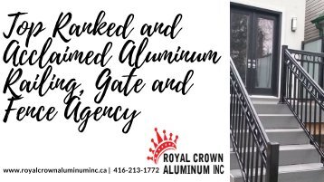 Top Ranked and Acclaimed Aluminum Railing, Gate and Fence Agency