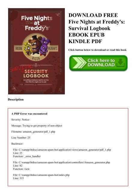 DOWNLOAD FREE Five Nights at Freddy's Survival Logbook EBOOK EPUB KINDLE PDF