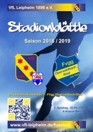 Stadionblättle SG Leipheim/Bubesheim 2 - FVgg Oberwaldbach-Ried