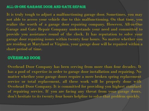 Four Top Rated Garage Door Repair Companies In Washington DC