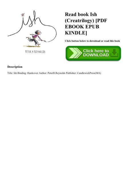 Read book Ish (Creatrilogy) [PDF EBOOK EPUB KINDLE]