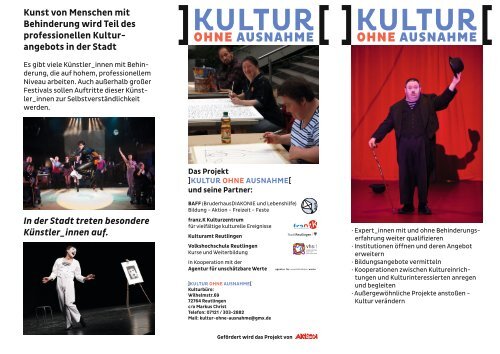 Faltblatt Kultur ohne Ausnahme