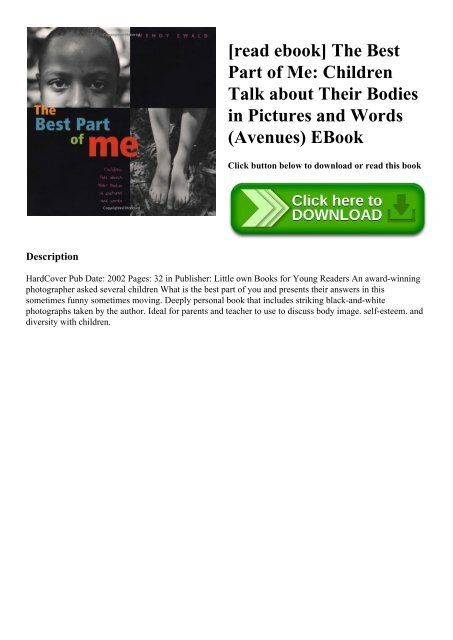 Read Ebook The Best Part Of Me Children Talk About Their Bodies In Pictures And Words