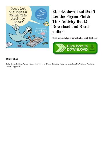 Ebooks download Don't Let the Pigeon Finish This Activity Book! Download and Read online