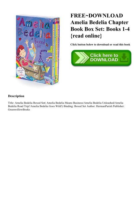 FREE~DOWNLOAD Amelia Bedelia Chapter Book Box Set Books 1-4 {read online}