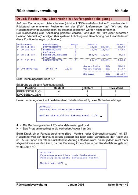 Rückstandsverwaltung Abläufe