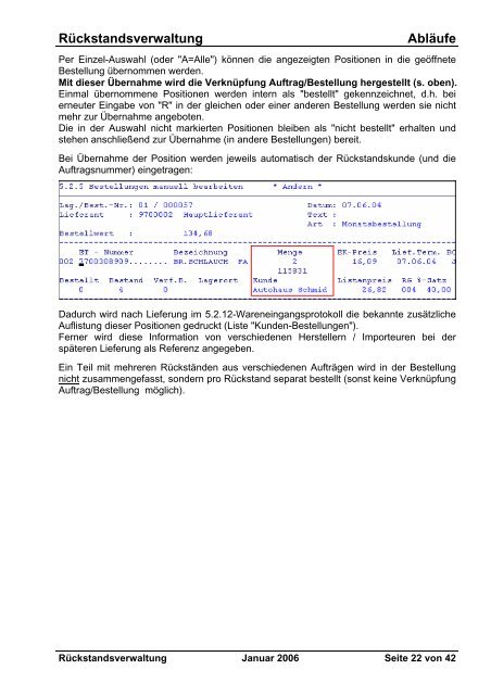 Rückstandsverwaltung Abläufe