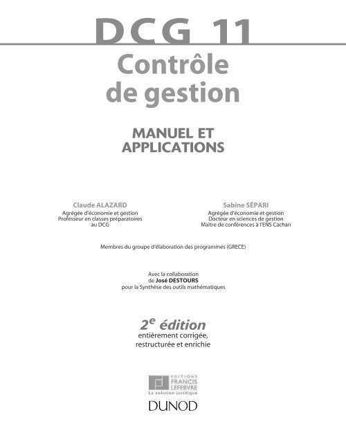 dcg 11 controle de gestion corrigé dunod