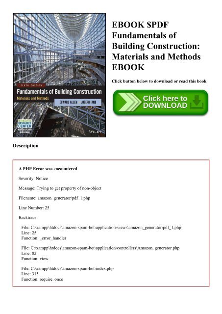 Construction Materials And Methods EBOOK $PDF Fundamentals Of Building