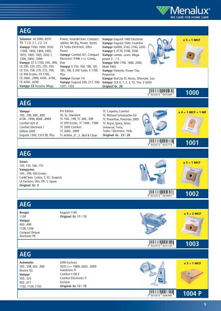 Menalux Katalog 2011.indd - Electrolux