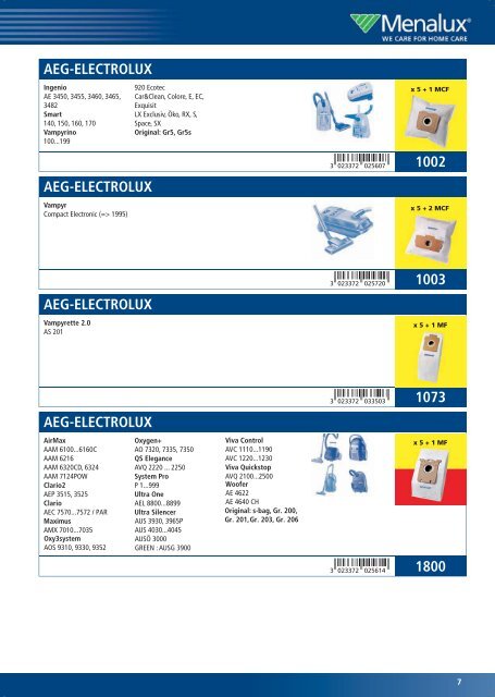 Menalux Katalog 2011.indd - Electrolux