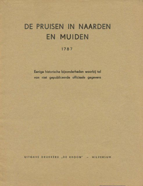 Pruisen in Naarden en Muiden 1787