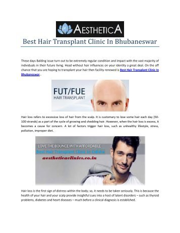 Best Hair Transplant Clinic In Bhubaneswar