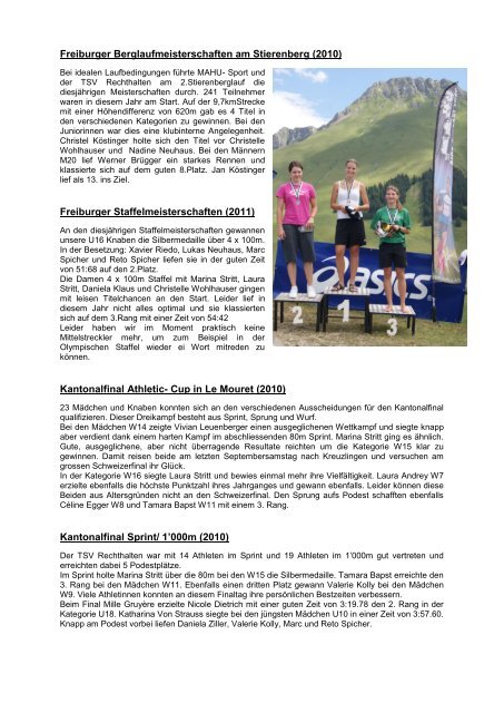 Sport News - TSV Rechthalten