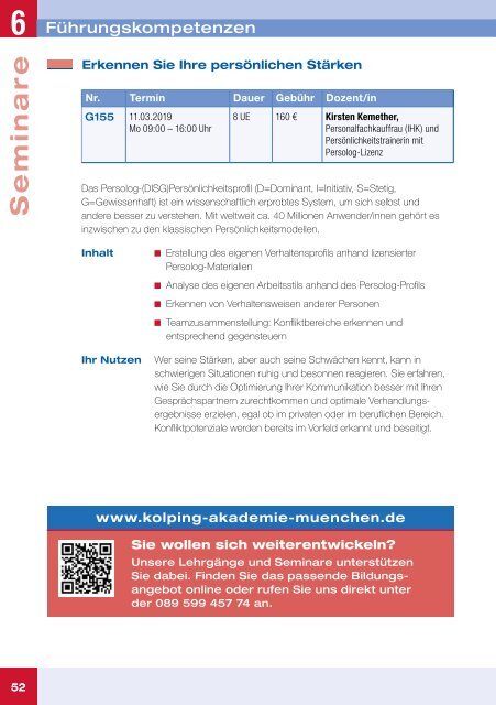 Kolping-Akademie München Programm 2018/2019