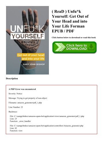 ( ReaD ) Unfuk Yourself Get Out of Your Head and into Your Life Forman EPUB  PDF