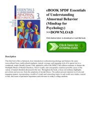 eBOOK $PDF Essentials of Understanding Abnormal Behavior (Mindtap for Psychology) DOWNLOAD