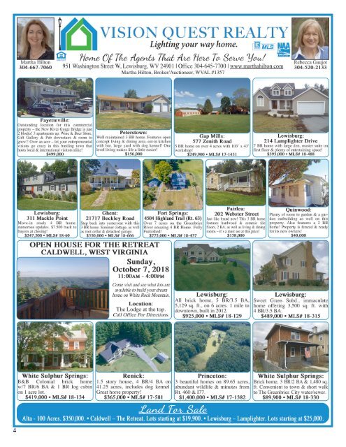 The WV Daily News Real Estate Showcase & More - September 2018