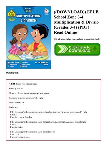 ((DOWNLOAD)) EPUB School Zone 3-4 Multiplication & Divisio (Grades 3-4) (PDF) Read Online