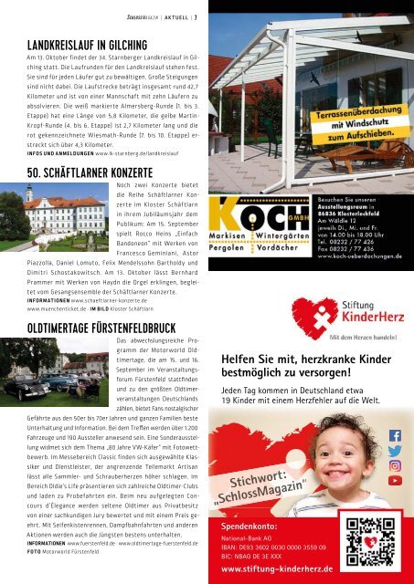 SchlossMagazin Fünfseenland September 2018