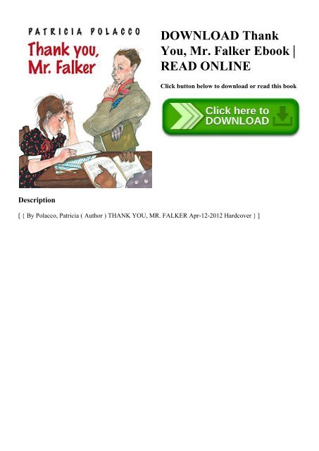 DOWNLOAD Thank You  Mr. Falker Ebook  READ ONLINE