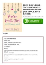 FREE~DOWNLOAD You're God's Girl! A Devotional for Tweens [PDF EBOOK EPUB KINDLE]