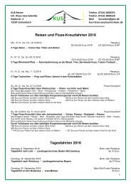 REISEN, FLUSSKREUZFAHRTEN, TAGESFAHRTEN - 2018 und 2019 - KUS Reisen, 73107 Eschenbach und 73035 Göppingen