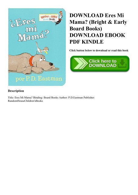 DOWNLOAD Eres Mi Mama (Bright & Early Board Books) DOWNLOAD EBOOK PDF KINDLE