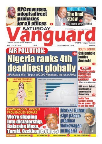 01092018 - AIR POLLUTION : Nigeria ranks 4th deadliest globally
