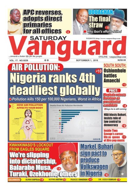 01092018 - AIR POLLUTION : Nigeria ranks 4th deadliest globally