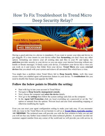 How To Fix Troubleshoot In Trend Micro Deep Security Relay? 