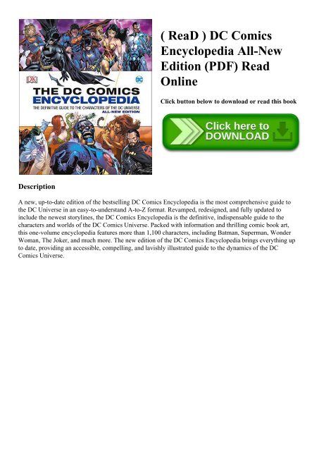 ( ReaD ) DC Comics Encyclopedia All-New Edition (PDF) Read Online