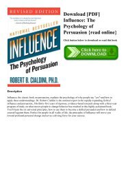 Download [PDF] Influence The Psychology of Persuasion {read online}
