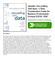 {Kindle} Storytelling with Data A Data Visualization Guide for Business Professionals Forman EPUB  PDF