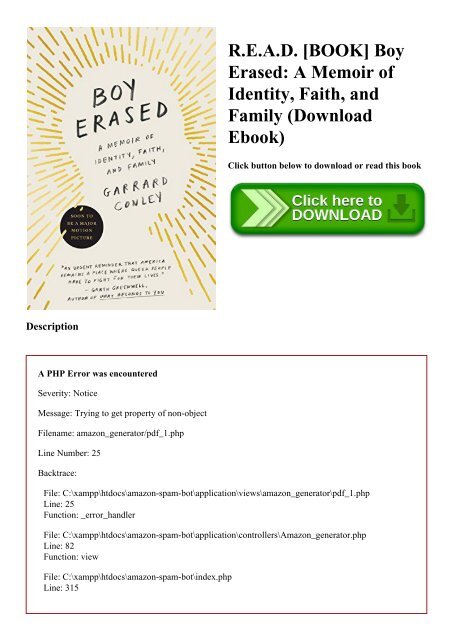 R.E.A.D. [BOOK] Boy Erased A Memoir of Identity Faith and Family (Download  Ebook)