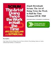 (Epub Download) Scrum The Art of Doing Twice the Work in Half the Time Forman EPUB  PDF