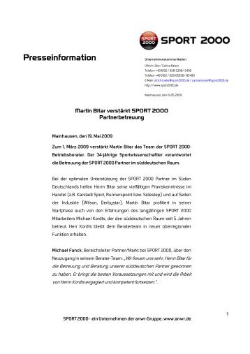 Presseinformation - Sport2000