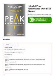 {Kindle} Peak Performance (Download Ebook)