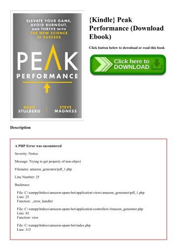 {Kindle} Peak Performance (Download Ebook)