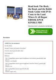 Read book The Rock  the Road  and the Rabbi Study Guide with DVD Come to the Land Where It All Began EBOOK EPUB KINDLE PDF