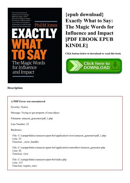{epub download} Exactly What to Say The Magic Words for Influence and Impact [PDF EBOOK EPUB KINDLE]