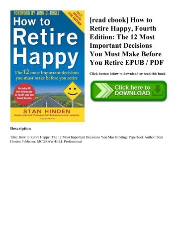 the best book of the month how to retire happy fourth edition the how to retire happy
